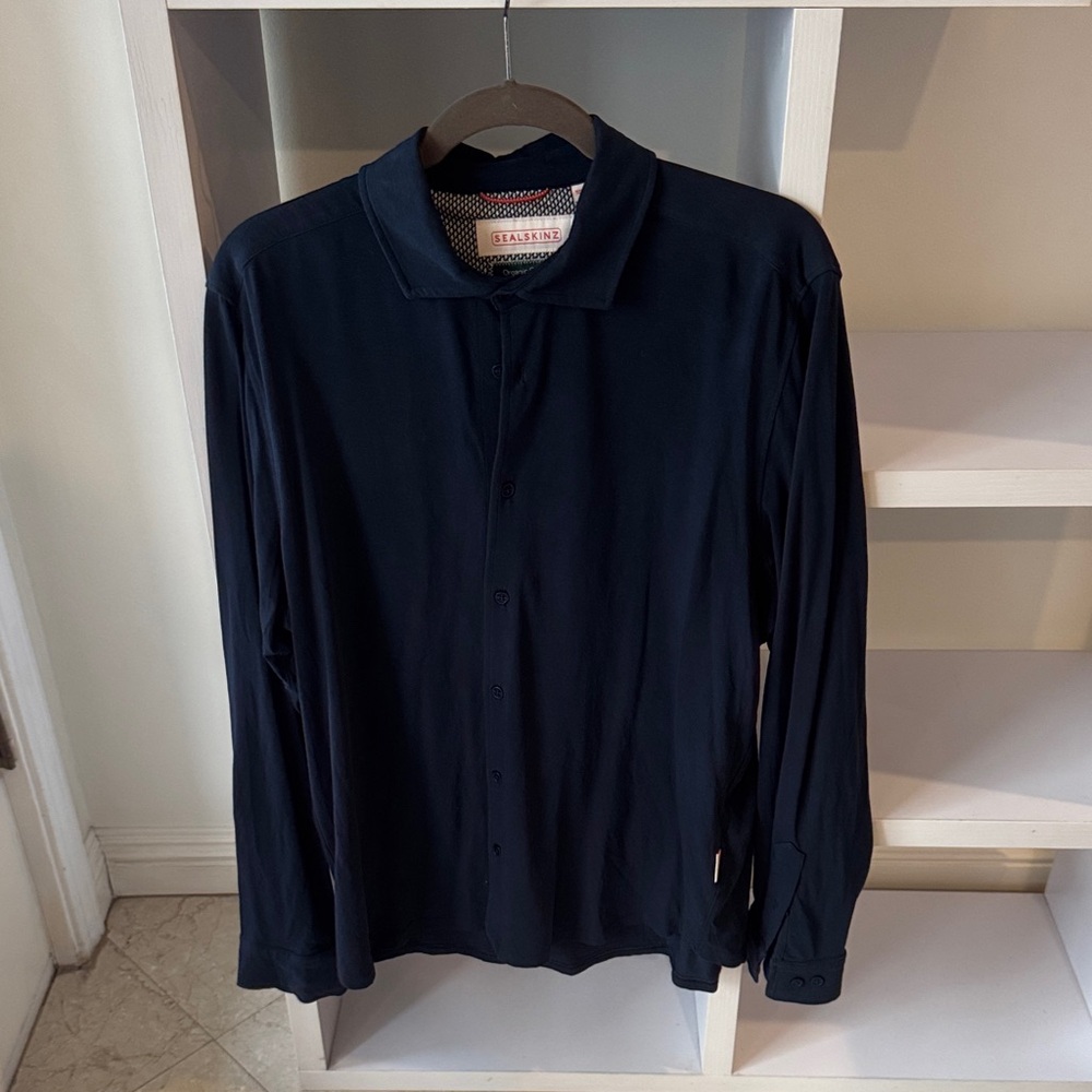 Sealskinz Navy Button-Up Shirt- XL